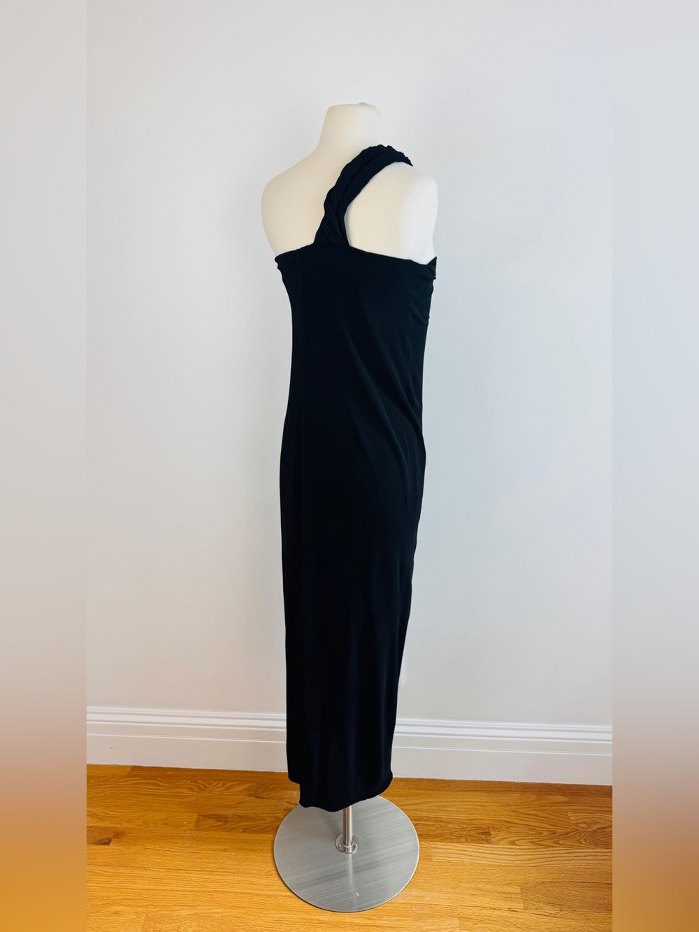 Vintage Jean Paul Gaultier Soleil Dress Black Grecian One Shoulder - Picture 8 of 10